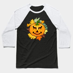 Chihuahua Dog Halloween Pumpkin Carving Baseball T-Shirt